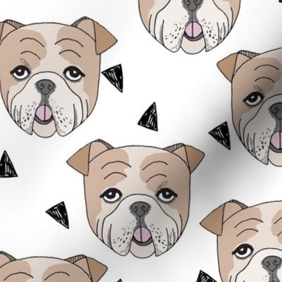 english bulldog // bulldogs white dog breed fabric cute dogs best dog fabric