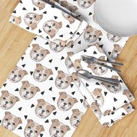 english bulldog // bulldogs white dog breed fabric cute dogs best dog fabric