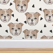 english bulldog // bulldogs white dog breed fabric cute dogs best dog fabric