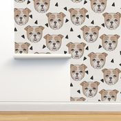 english bulldog // bulldogs white dog breed fabric cute dogs best dog fabric