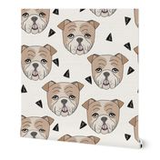 english bulldog // bulldogs white dog breed fabric cute dogs best dog fabric