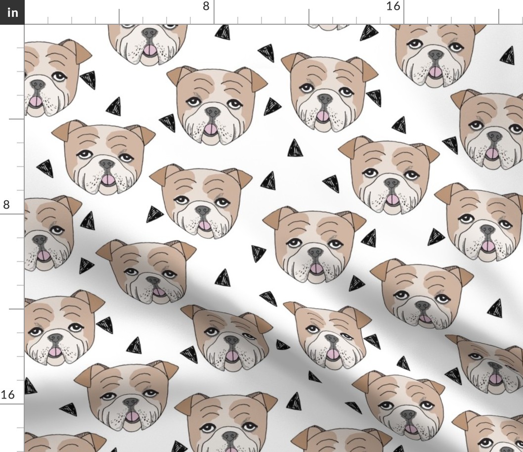 english bulldog // bulldogs white dog breed fabric cute dogs best dog fabric