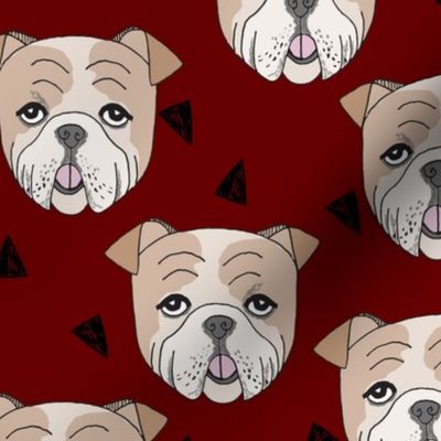 english bulldog // marroon dog cute dog pet dog bulldog fabric