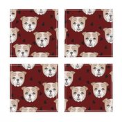 english bulldog // marroon dog cute dog pet dog bulldog fabric
