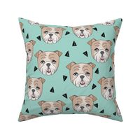 english bulldogs // mint cute dog dogs dog breed fabric bulldogs