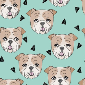 english bulldogs // mint cute dog dogs dog breed fabric bulldogs