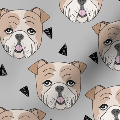 english bulldogs // bulldog dog dog breed fabric grey cute dogs