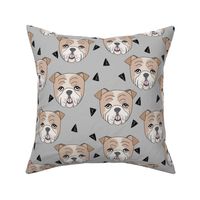 english bulldogs // bulldog dog dog breed fabric grey cute dogs