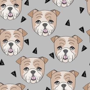english bulldogs // bulldog dog dog breed fabric grey cute dogs