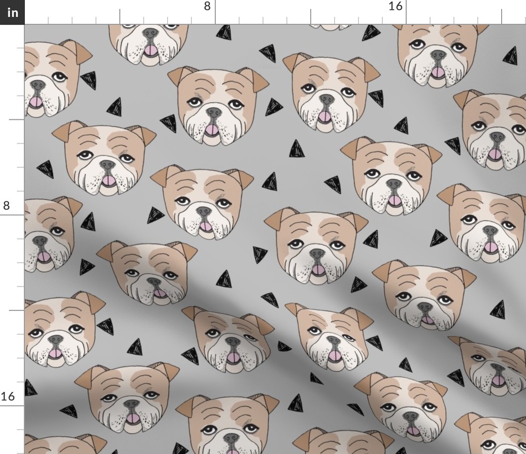 english bulldogs // bulldog dog dog breed fabric grey cute dogs