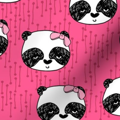 Panda with Bow - Bright Pink by Andrea Lauren