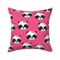 Panda with Bow - Bright Pink by Andrea Lauren