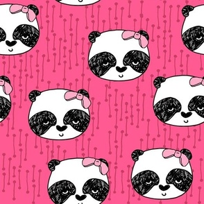Panda with Bow - Bright Pink by Andrea Lauren