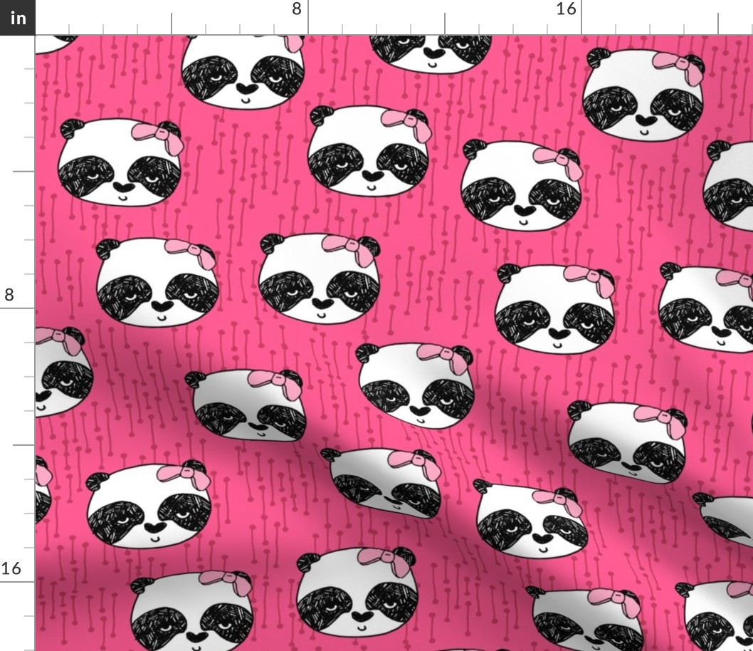 Panda with Bow - Bright Pink by Andrea Lauren