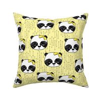 Panda with Bow - Lemon Yellow by Andrea Lauren