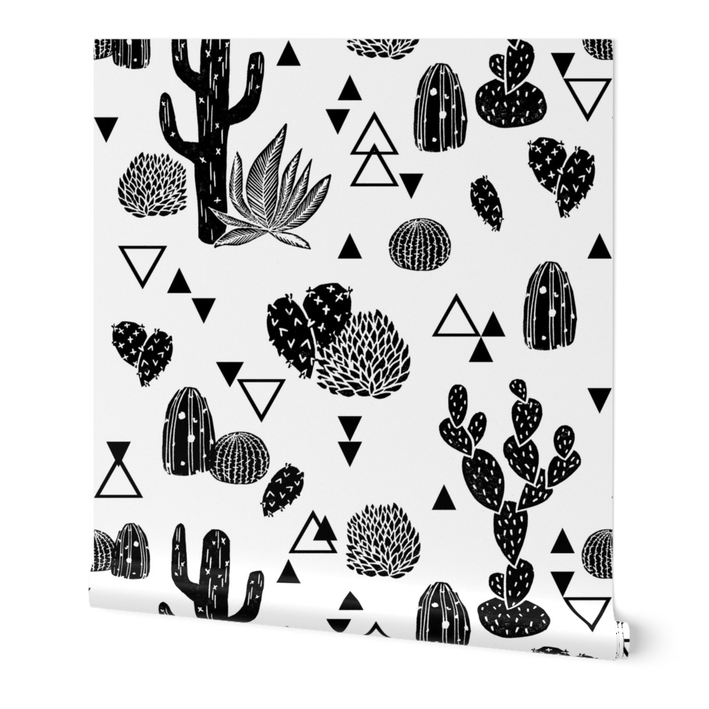 cactus // black and white geo triangle tropical trend