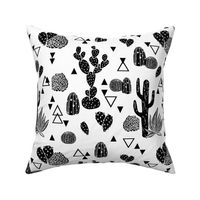 cactus // black and white geo triangle tropical trend