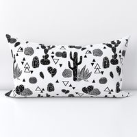 cactus // black and white geo triangle tropical trend