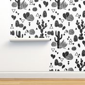 cactus // black and white geo triangle tropical trend