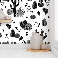 cactus // black and white geo triangle tropical trend