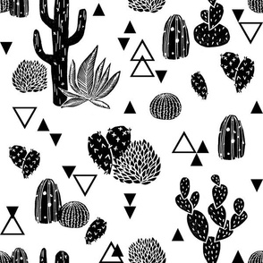 cactus // black and white geo triangle tropical trend