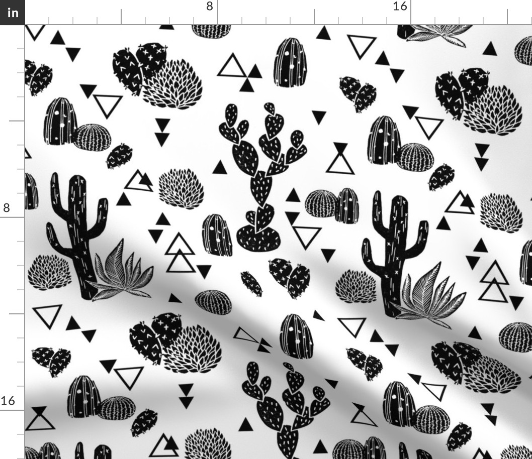 cactus // black and white geo triangle tropical trend