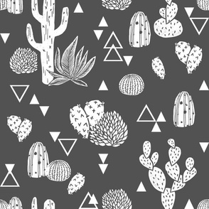 cactus // charcoal geo triangles tri