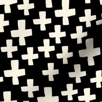Swiss Crosses - Black and Champagne