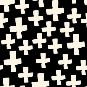 Swiss Crosses - Black and Champagne