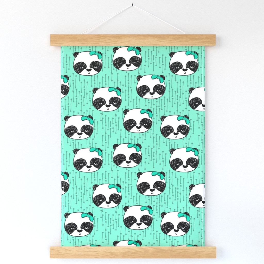 Panda with Bow - Pistachio by Andrea Lauren