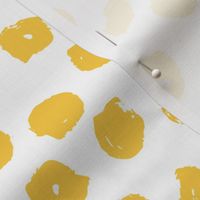 Inky Dots - Golden Yellow/White Background by Andrea Lauren