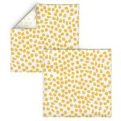 Inky Dots - Golden Yellow/White Background by Andrea Lauren