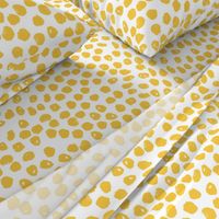 Inky Dots - Golden Yellow/White Background by Andrea Lauren