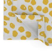 Inky Dots - Golden Yellow/White Background by Andrea Lauren