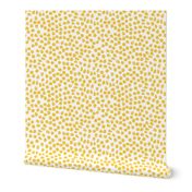 Inky Dots - Golden Yellow/White Background by Andrea Lauren