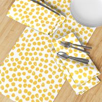 Inky Dots - Golden Yellow/White Background by Andrea Lauren