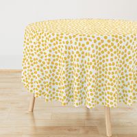 Inky Dots - Golden Yellow/White Background by Andrea Lauren