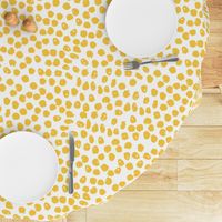 Inky Dots - Golden Yellow/White Background by Andrea Lauren