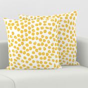 Inky Dots - Golden Yellow/White Background by Andrea Lauren