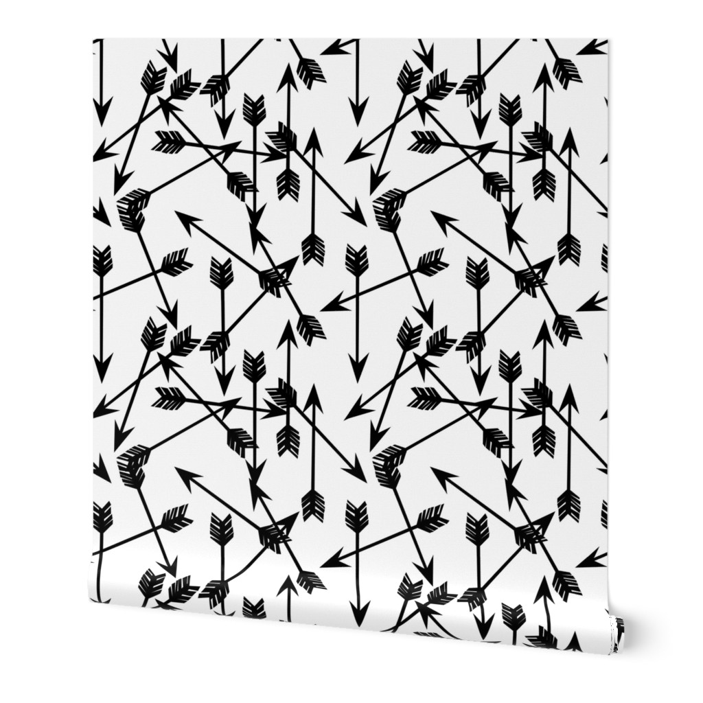 arrows scattered // black and white minimal cool trendy scandi kids nursery baby print