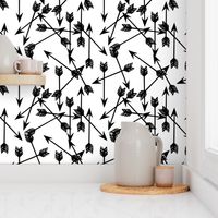 arrows scattered // black and white minimal cool trendy scandi kids nursery baby print