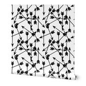 arrows scattered // black and white minimal cool trendy scandi kids nursery baby print