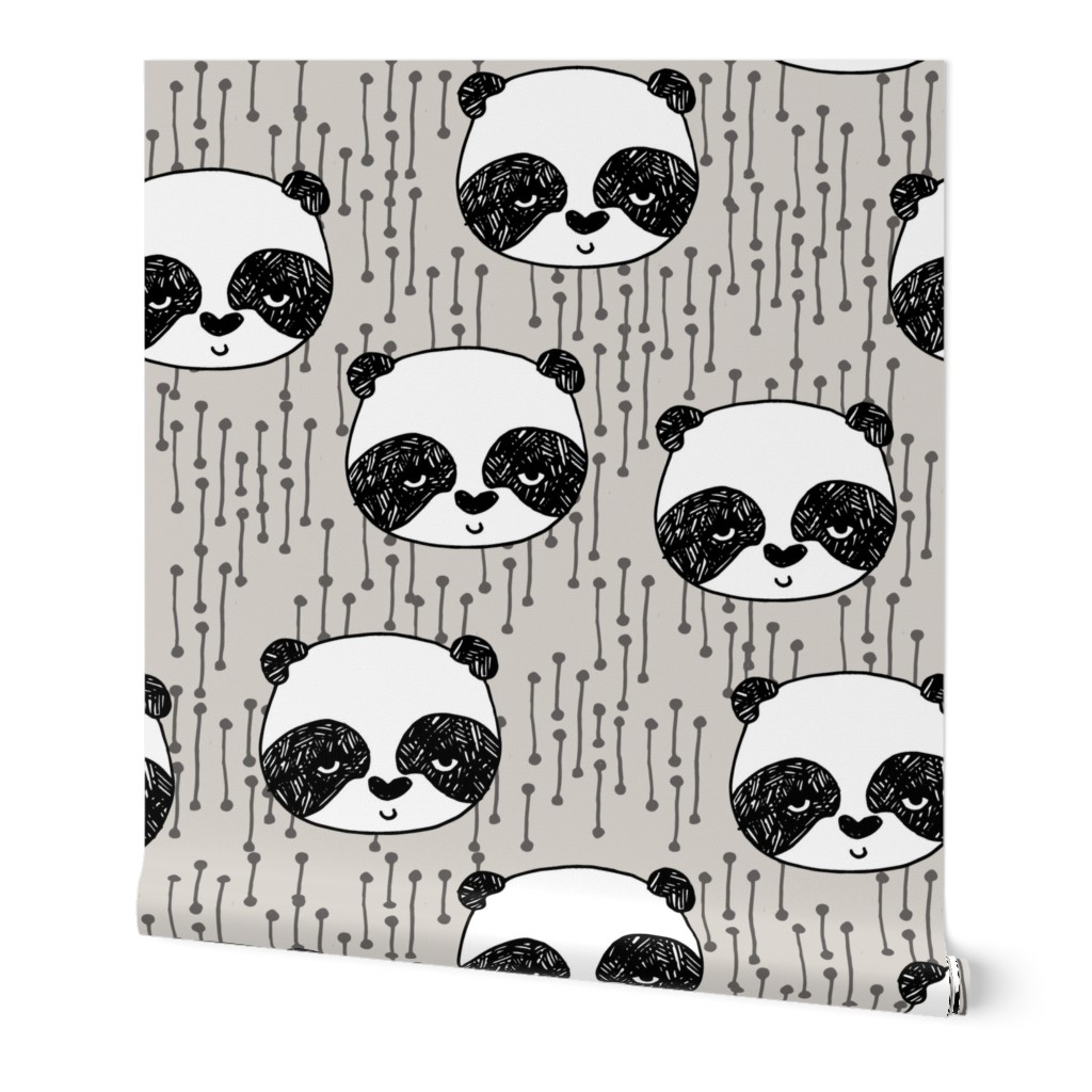 panda // pandas fabric cute panda design illustration scandi panda nursery baby cute andrea lauren fabric