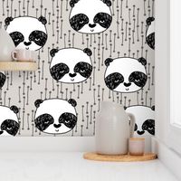 panda // pandas fabric cute panda design illustration scandi panda nursery baby cute andrea lauren fabric