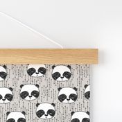 panda // pandas fabric cute panda design illustration scandi panda nursery baby cute andrea lauren fabric