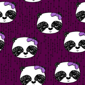 Panda with Bow - Plum by Andrea Lauren