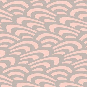 wavy scallop in pink and grey