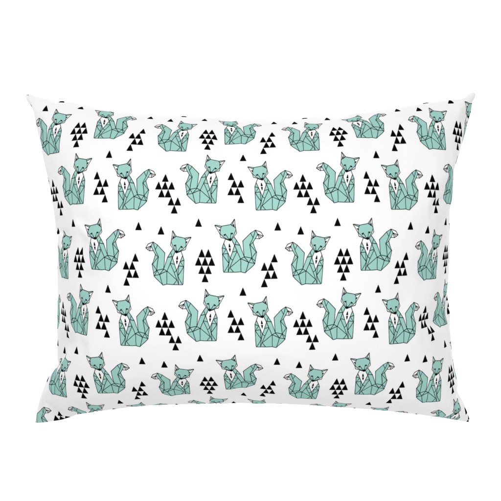 fox // geo fox geometric fox triangles baby kids nursery sweet little mint foxes