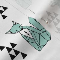 fox // geo fox geometric fox triangles baby kids nursery sweet little mint foxes