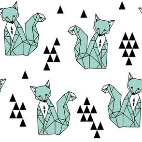 fox // geo fox geometric fox triangles baby kids nursery sweet little mint foxes